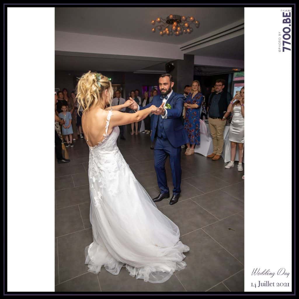 Première danse et ouverture du bal par les mariés - Quelques photos © faites par le studio 7700BE et votre photographe Fhano lors du mariage de GERALDINE ET SEBASTIEN